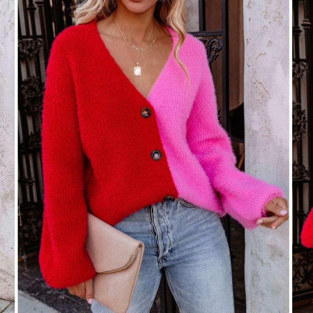 Colorblock Cardigan Sweater